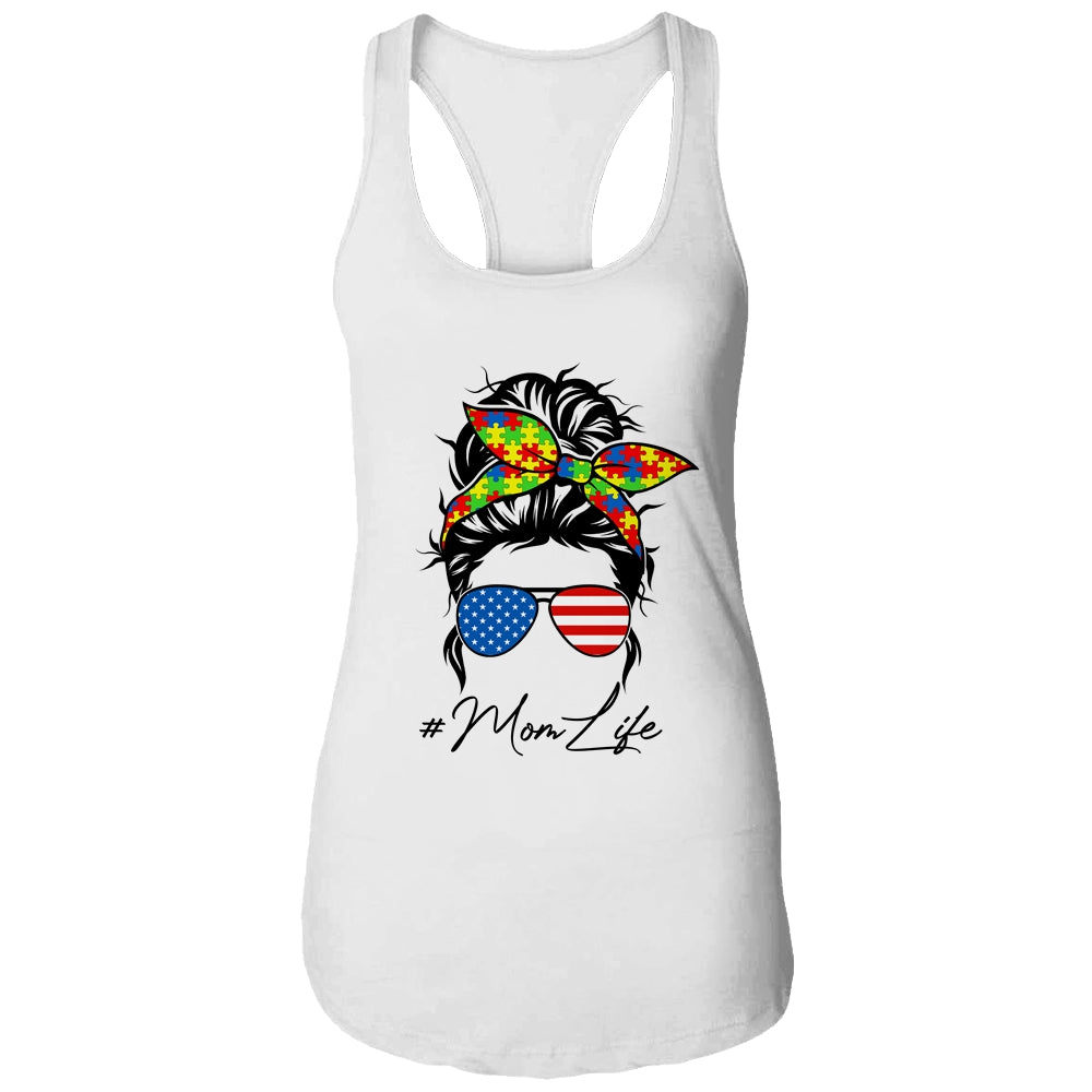 Autism Awareness Mom Life Proud Mom Messy Women Mothers Day Shirt & Tank Top | siriusteestore