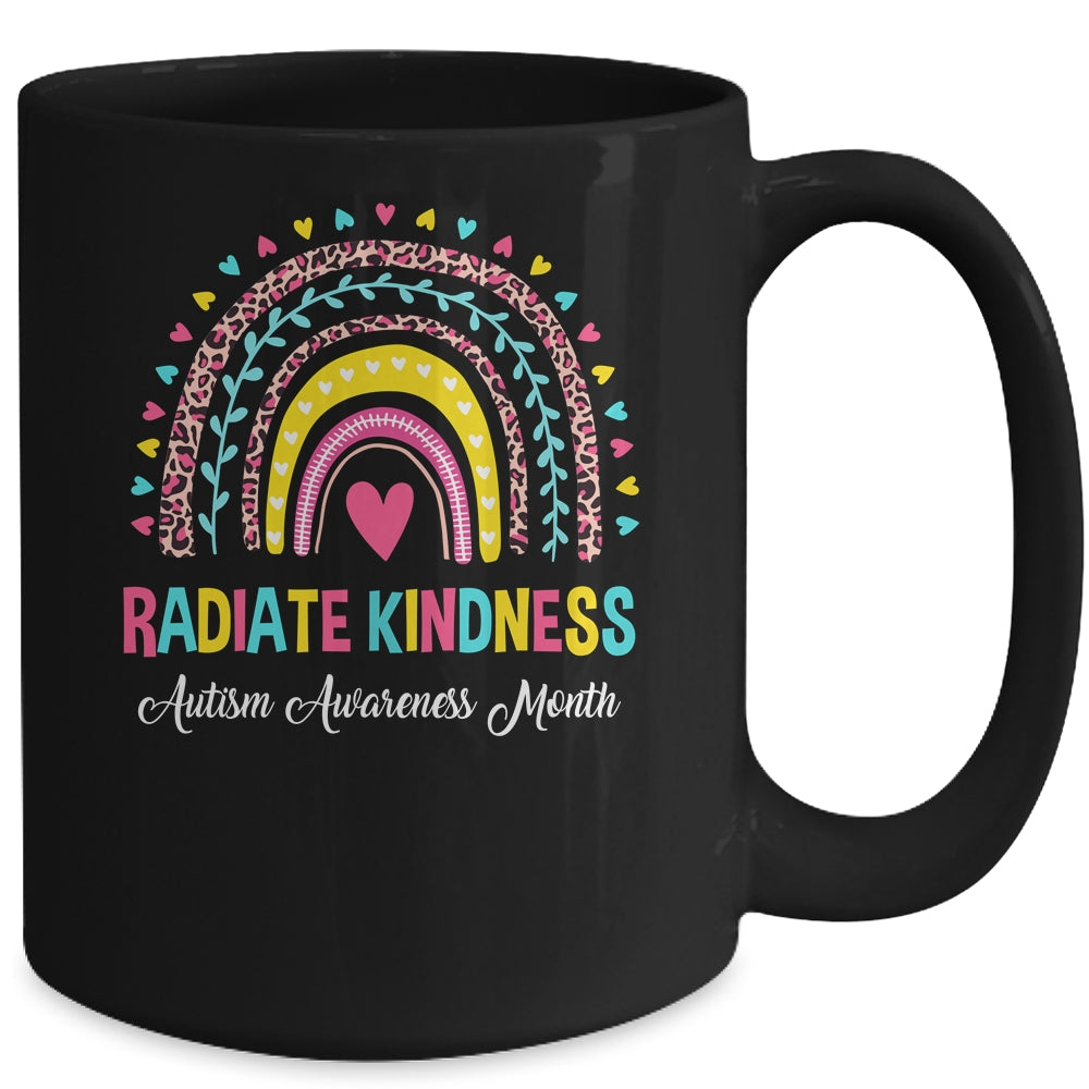 Autism Awareness Month Radiate Kindness Teacher Rainbow Mug | siriusteestore