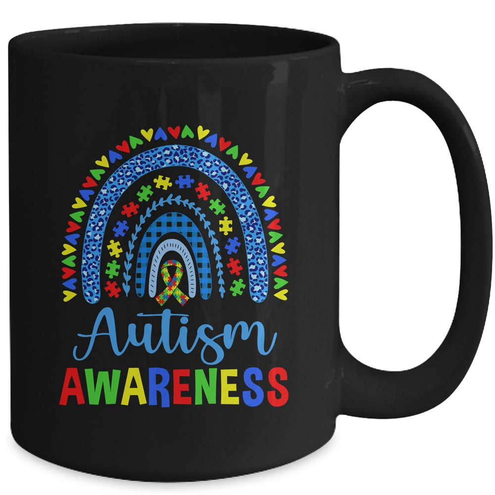 Autism Awareness Month Rainbow Puzzle Autism Awareness Mug | siriusteestore