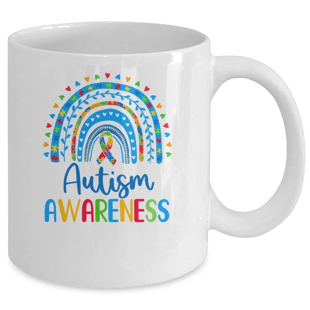 Autism Awareness Rainbow Puzzle Autism Awareness Month Mug | siriusteestore