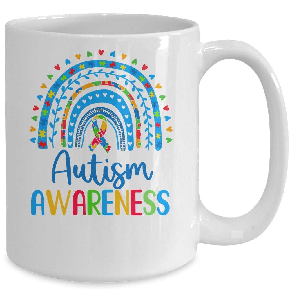 Autism Awareness Rainbow Puzzle Autism Awareness Month Mug | siriusteestore