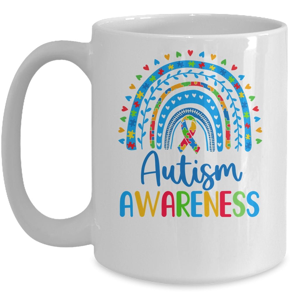 Autism Awareness Rainbow Puzzle Autism Awareness Month Mug | siriusteestore