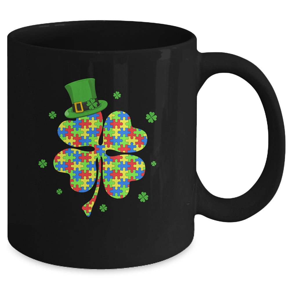 Autism Awareness Shamrock Wearing Leprechaun Hat St Patricks Mug | siriusteestore