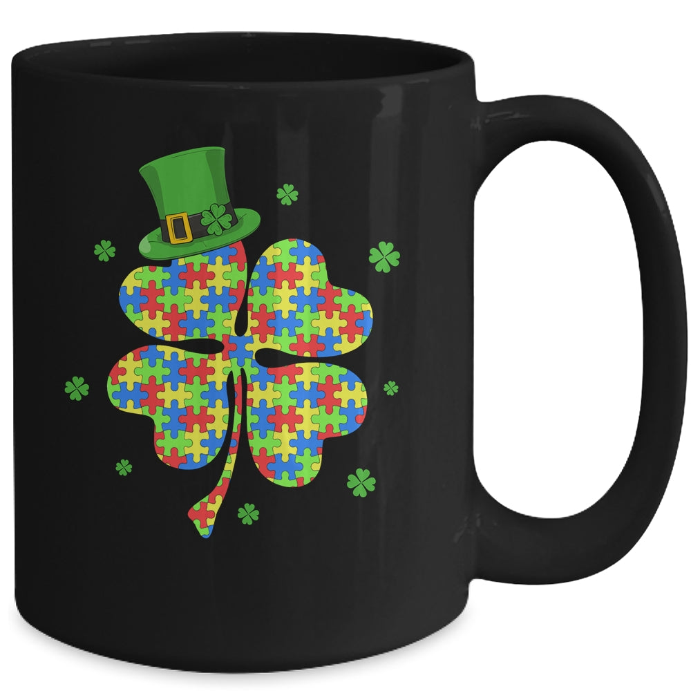 Autism Awareness Shamrock Wearing Leprechaun Hat St Patricks Mug | siriusteestore