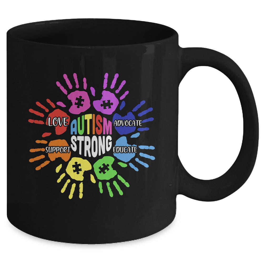 Autism Awareness Sign Language Hand Puzzle Support Mug | siriusteestore