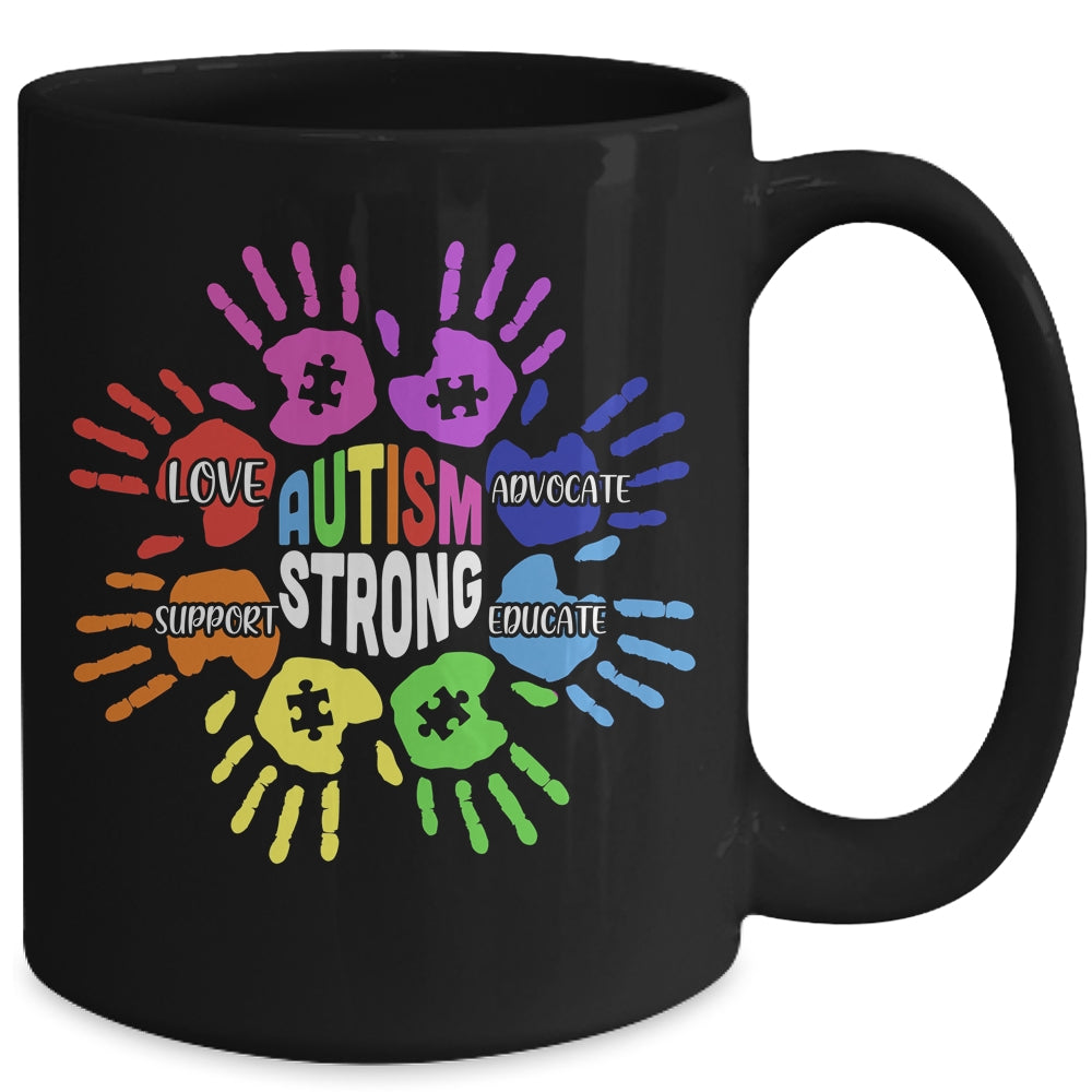 Autism Awareness Sign Language Hand Puzzle Support Mug | siriusteestore