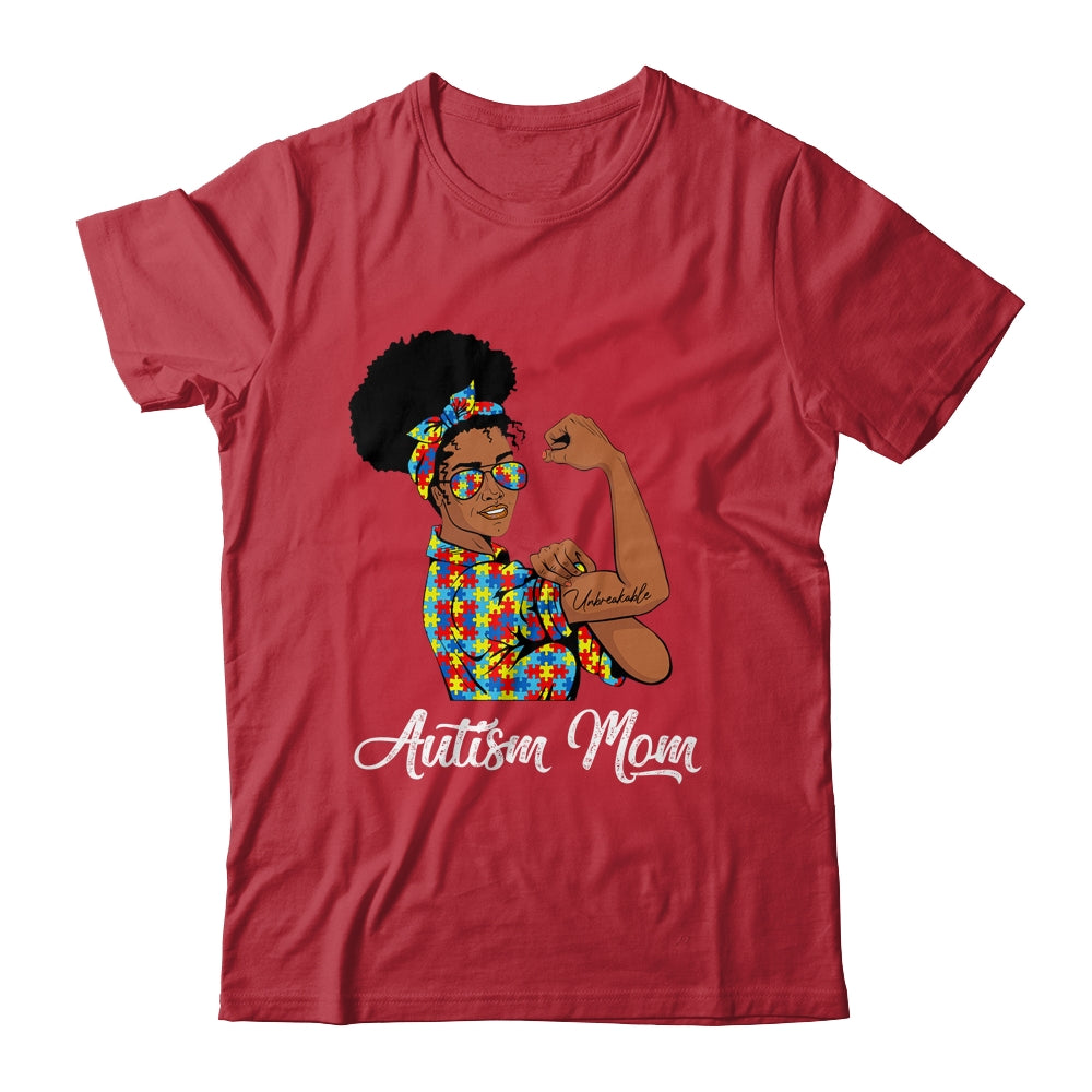Autism Awareness Strong Mom Afro Mother Black Women Shirt & Tank Top | siriusteestore