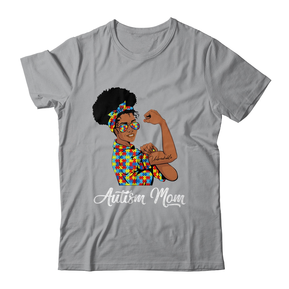 Autism Awareness Strong Mom Afro Mother Black Women Shirt & Tank Top | siriusteestore