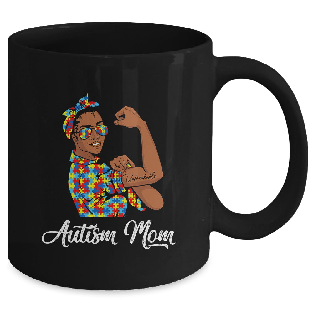 Autism Awareness Strong Mom Afro Mother Black Women Mug | siriusteestore