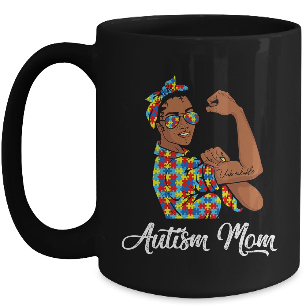 Autism Awareness Strong Mom Afro Mother Black Women Mug | siriusteestore