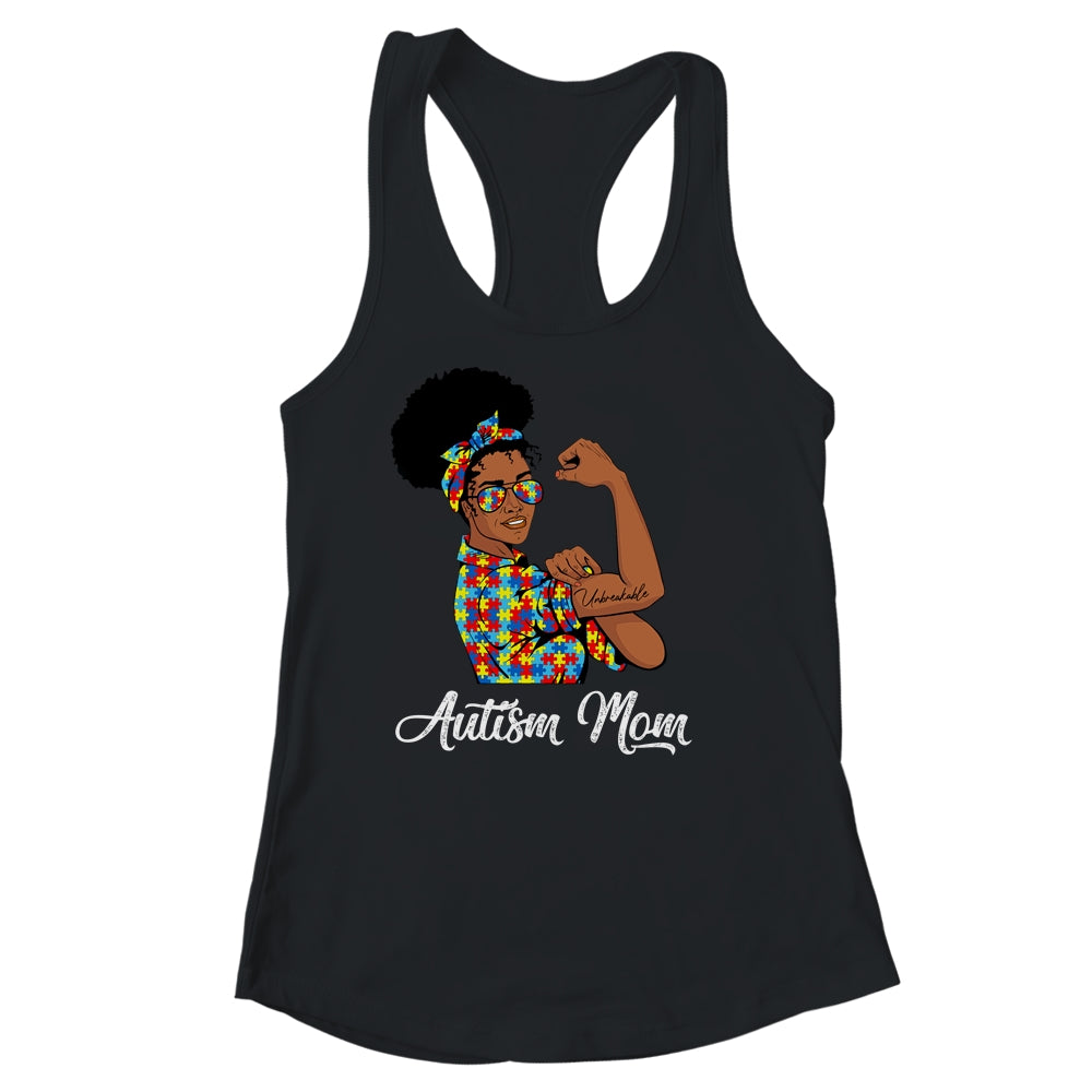 Autism Awareness Strong Mom Afro Mother Black Women Shirt & Tank Top | siriusteestore
