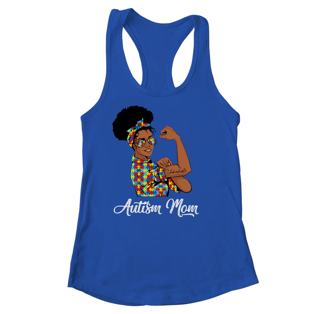Autism Awareness Strong Mom Afro Mother Black Women Shirt & Tank Top | siriusteestore