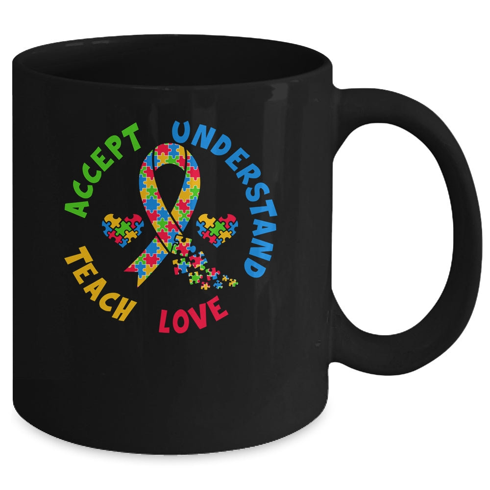 Autism Awareness Teacher Teach Accept Understand Love Mug | siriusteestore