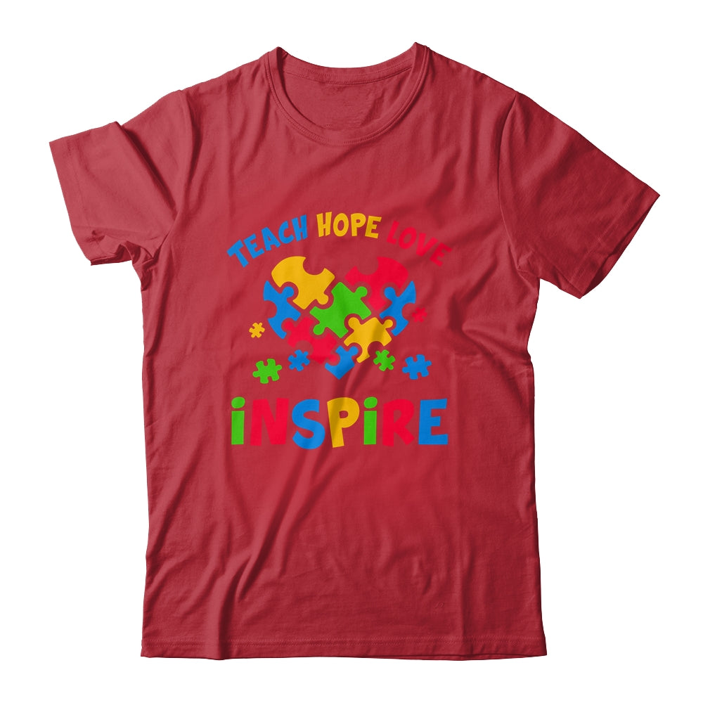 Autism Awareness Teacher Teach Hope Love Inspire Shirt & Hoodie | siriusteestore