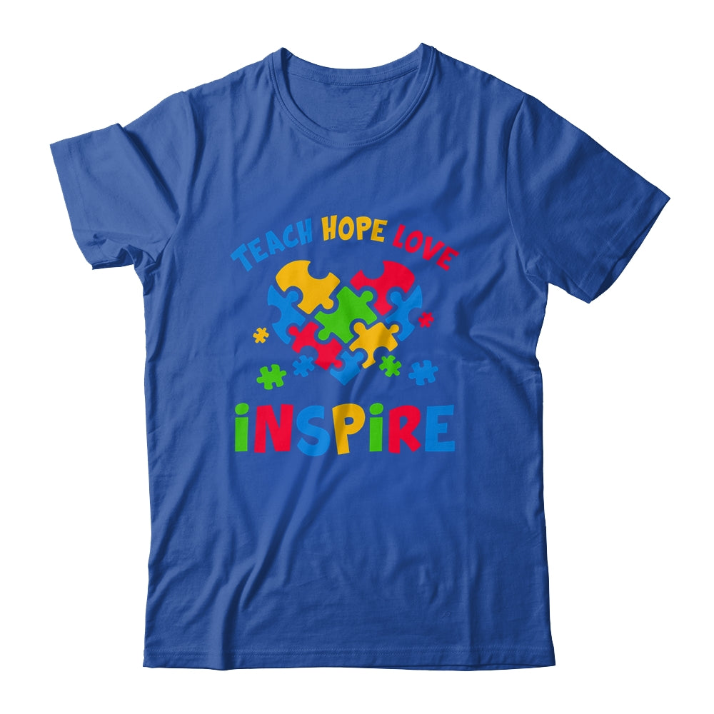 Autism Awareness Teacher Teach Hope Love Inspire Shirt & Hoodie | siriusteestore