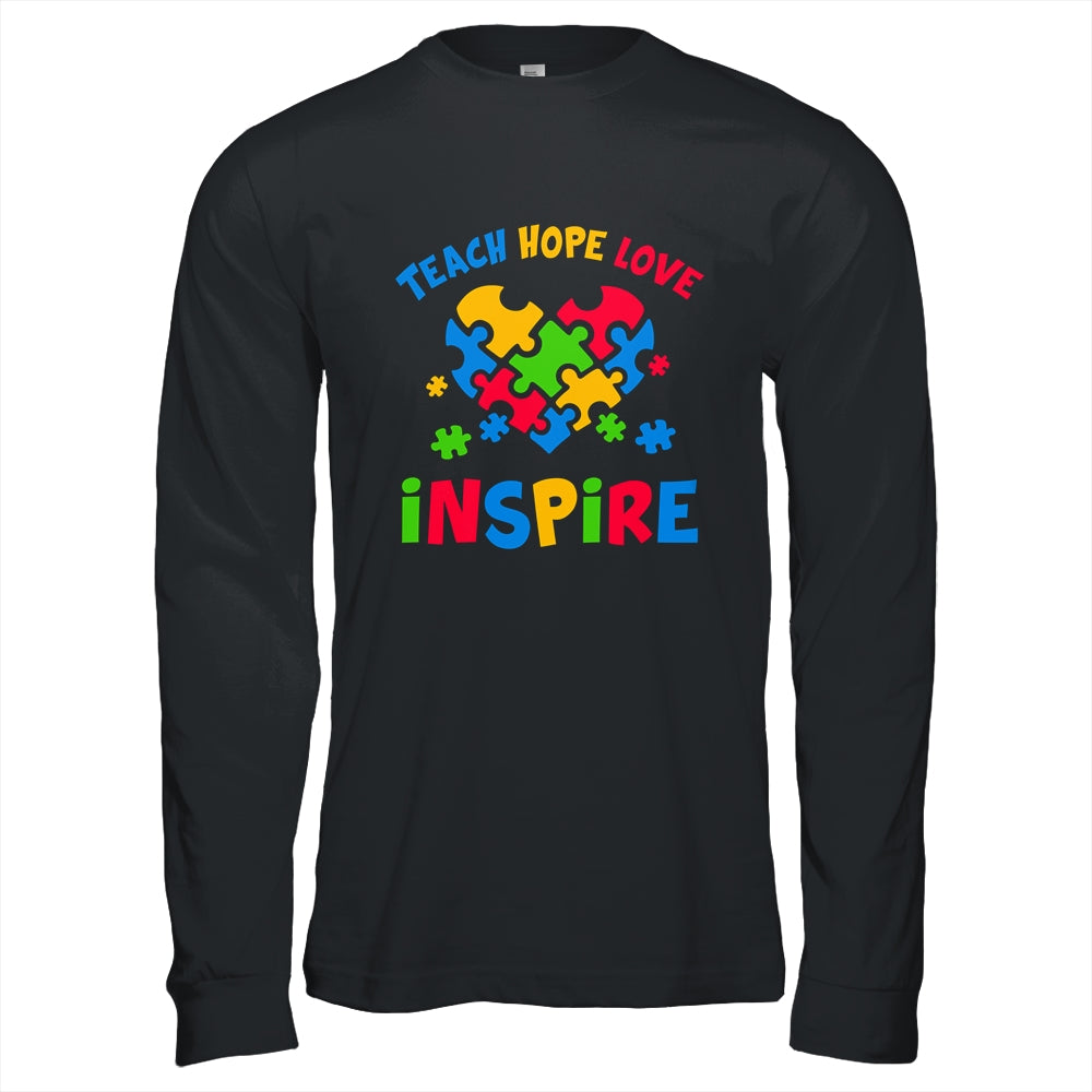 Autism Awareness Teacher Teach Hope Love Inspire Shirt & Hoodie | siriusteestore