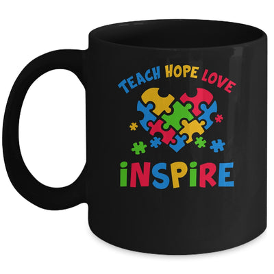 Autism Awareness Teacher Teach Hope Love Inspire Mug | siriusteestore