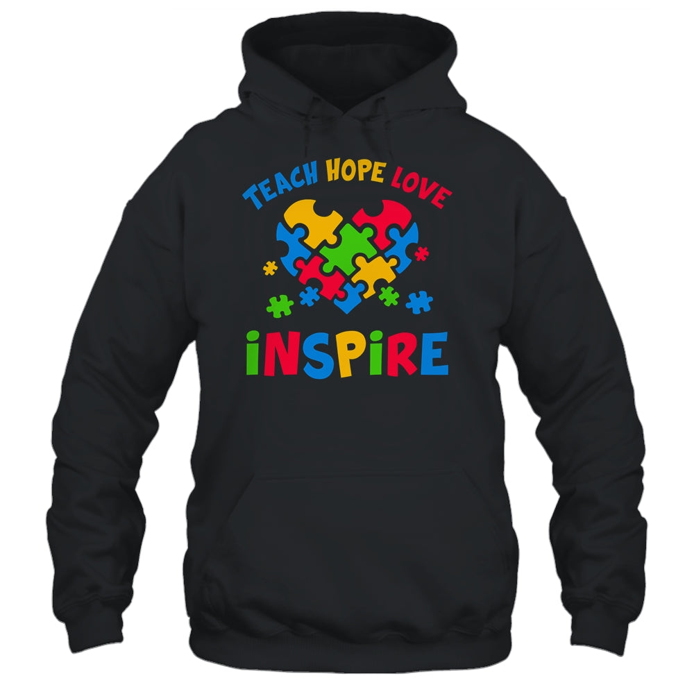 Autism Awareness Teacher Teach Hope Love Inspire Shirt & Hoodie | siriusteestore