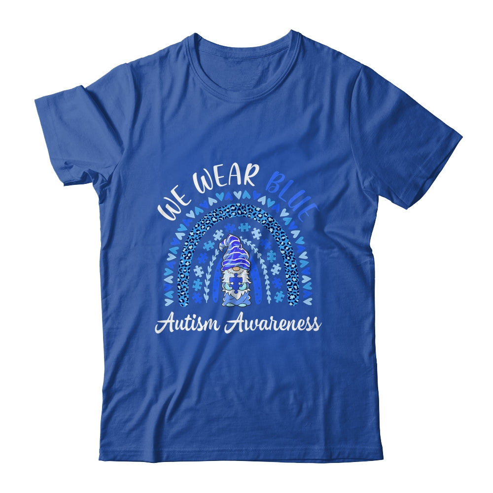 Autism Awareness We Wear Blue Rainbow Gnome Shirt & Hoodie | siriusteestore