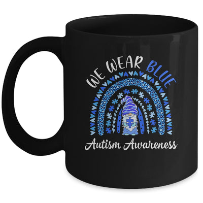Autism Awareness We Wear Blue Rainbow Gnome Mug | siriusteestore