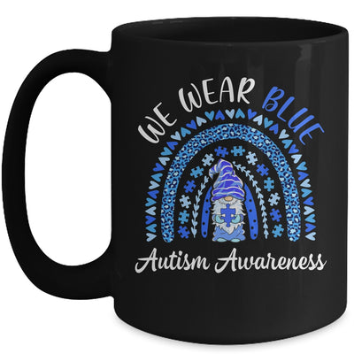 Autism Awareness We Wear Blue Rainbow Gnome Mug | siriusteestore