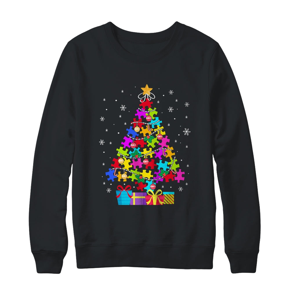 Autism Christmas Tree Gift For A Proud Autistic Person Shirt & Sweatshirt | siriusteestore