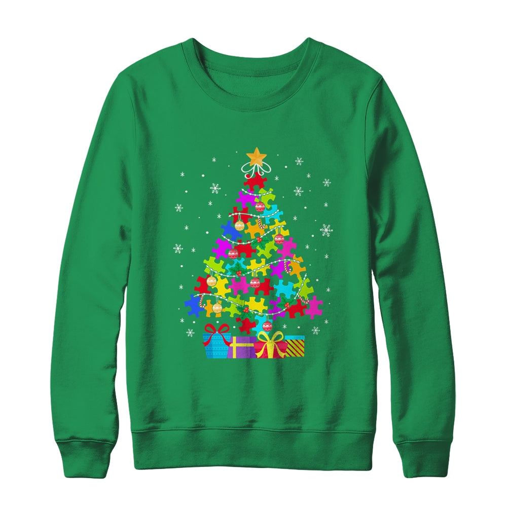 Autism Christmas Tree Gift For A Proud Autistic Person Shirt & Sweatshirt | siriusteestore