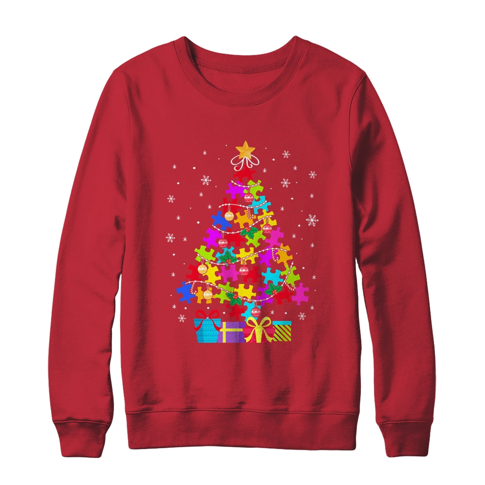 Autism Christmas Tree Gift For A Proud Autistic Person Shirt & Sweatshirt | siriusteestore