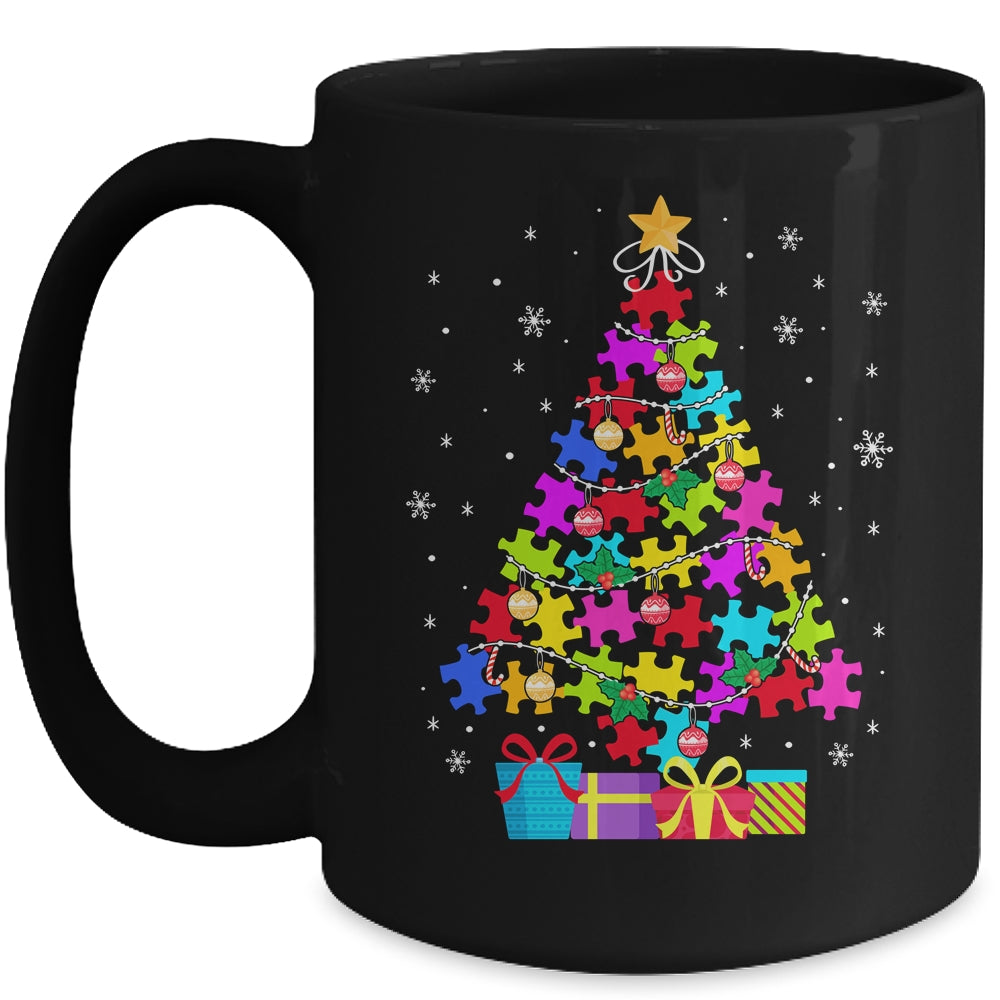 Autism Christmas Tree Gift For A Proud Autistic Person Mug | siriusteestore
