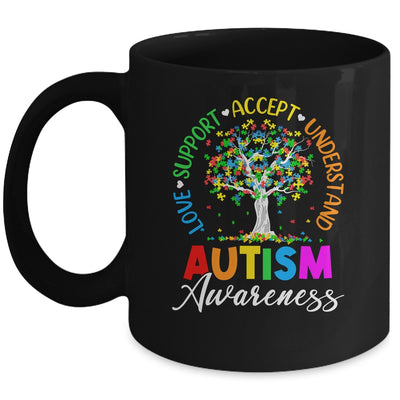 Autism Love Accept Support Autistic Autism Awareness Tree Mug | siriusteestore