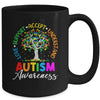 Autism Love Accept Support Autistic Autism Awareness Tree Mug | siriusteestore