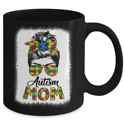 Autism Puzzle Messy Bun Mom Awareness For Woman Mug | siriusteestore