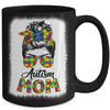 Autism Puzzle Messy Bun Mom Awareness For Woman Mug | siriusteestore