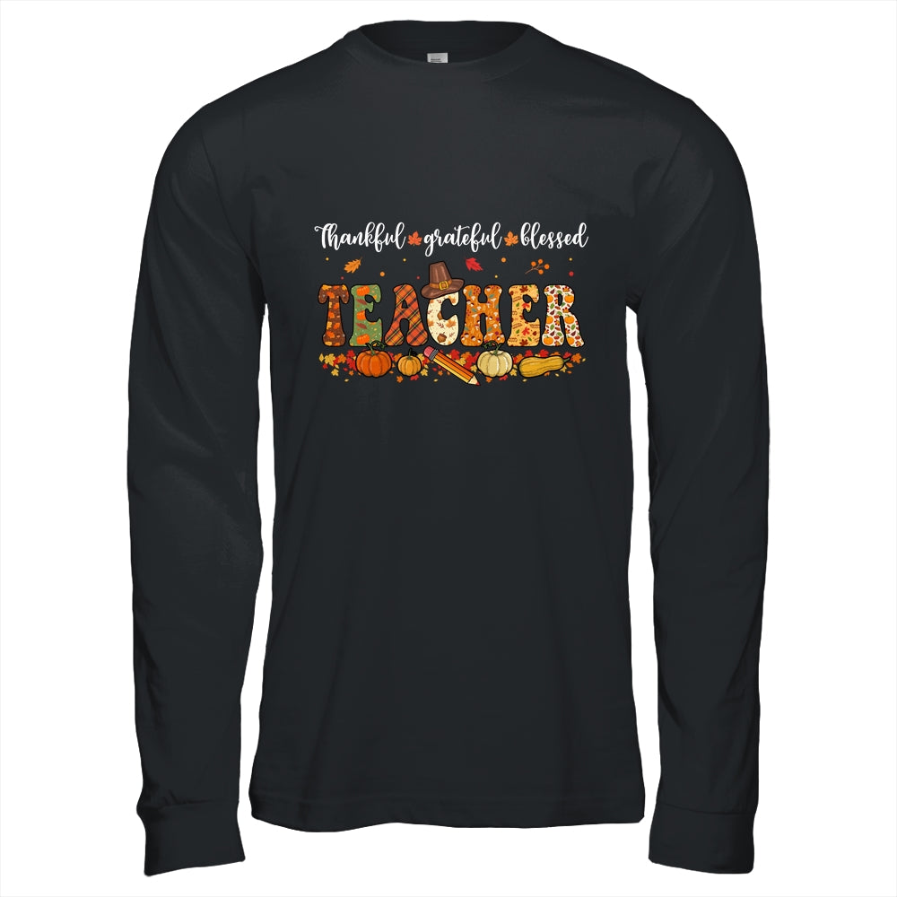 Autumn Fall Outfit Teacher Thankful Grateful Blessed Pumpkin Shirt & Hoodie | siriusteestore