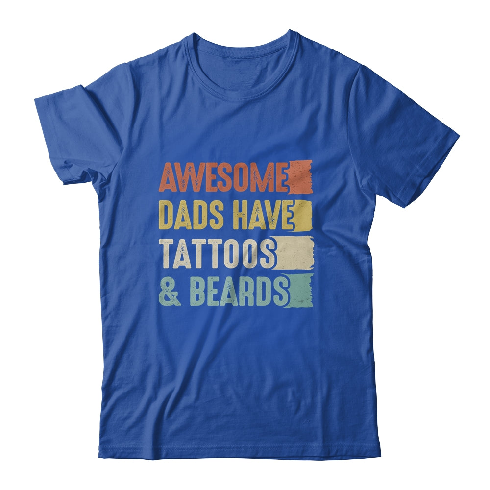 Awesome Dads Have Tattoos And Beards Fathers Day Vinage Shirt & Hoodie | siriusteestore