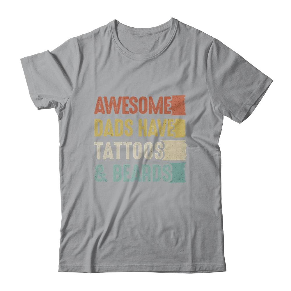 Awesome Dads Have Tattoos And Beards Fathers Day Vinage Shirt & Hoodie | siriusteestore