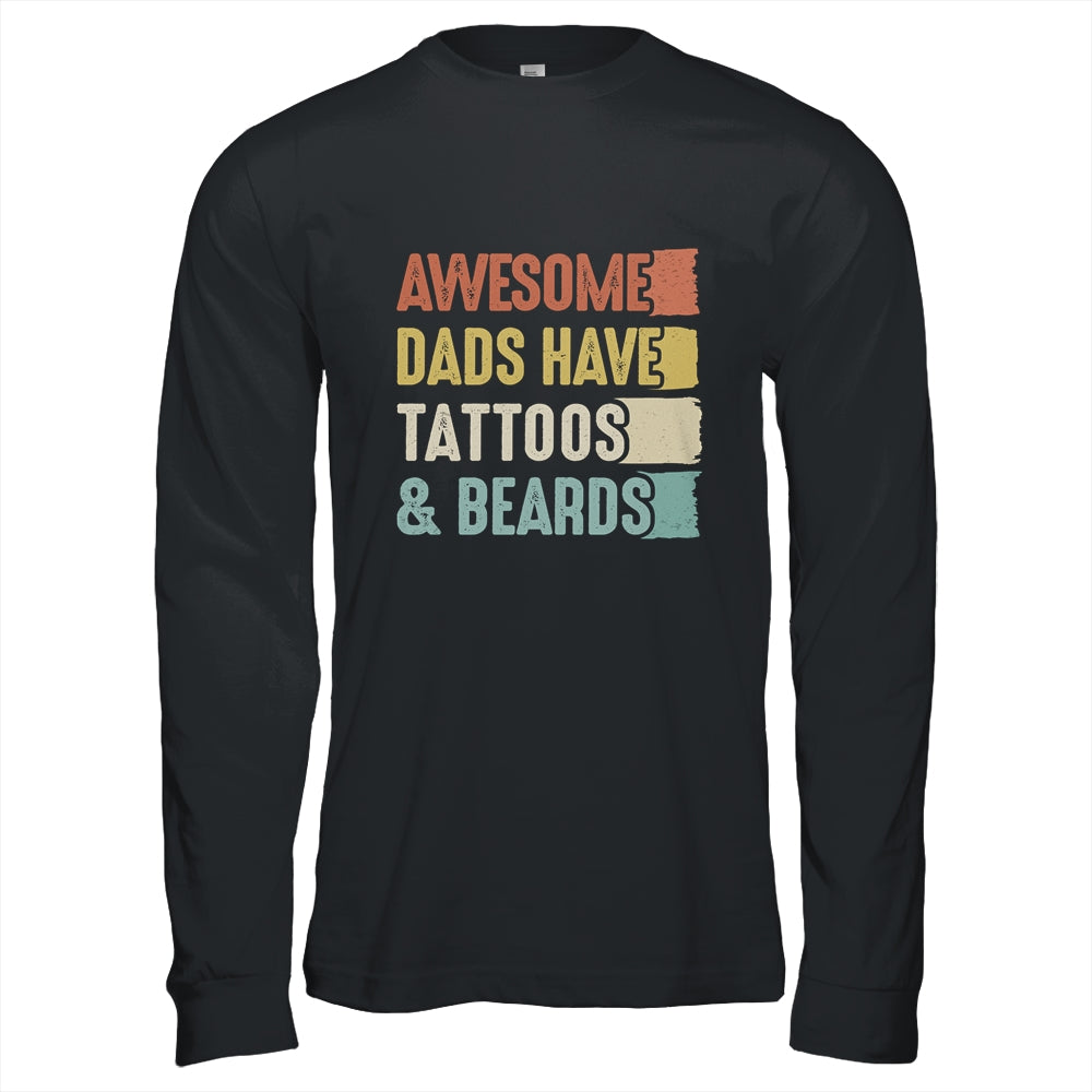 Awesome Dads Have Tattoos And Beards Fathers Day Vinage Shirt & Hoodie | siriusteestore