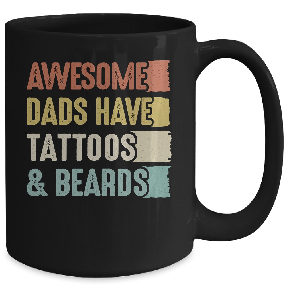 Awesome Dads Have Tattoos And Beards Fathers Day Vinage Mug | siriusteestore