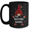 Awesome Gnome Buffalo Plaid Matching Christmas Pajama Gift Mug | siriusteestore