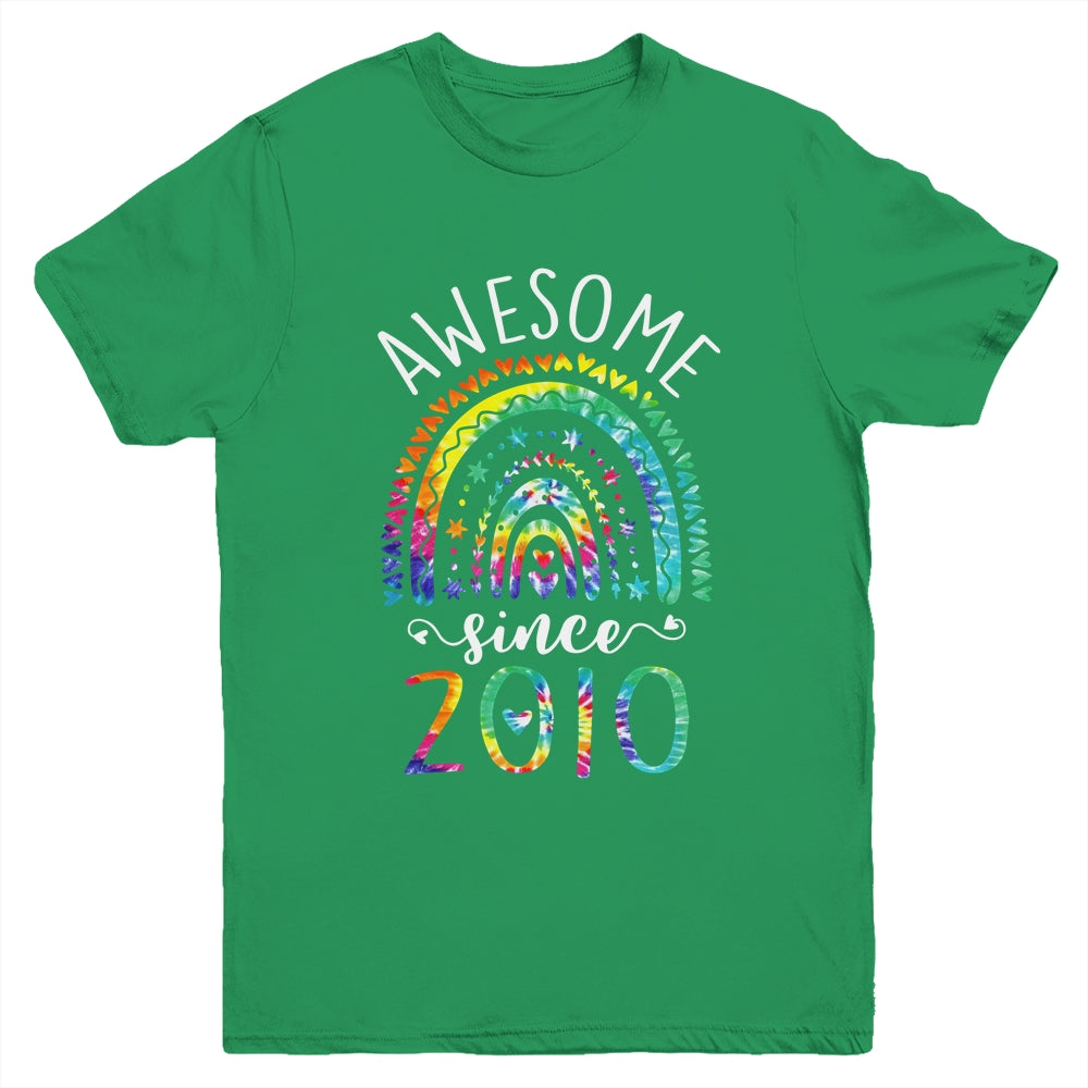Awesome Since 2010 12th Birthday Rainbow Girl Tie Dye Youth Shirt | siriusteestore