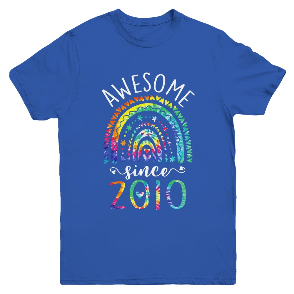 Awesome Since 2010 12th Birthday Rainbow Girl Tie Dye Youth Shirt | siriusteestore