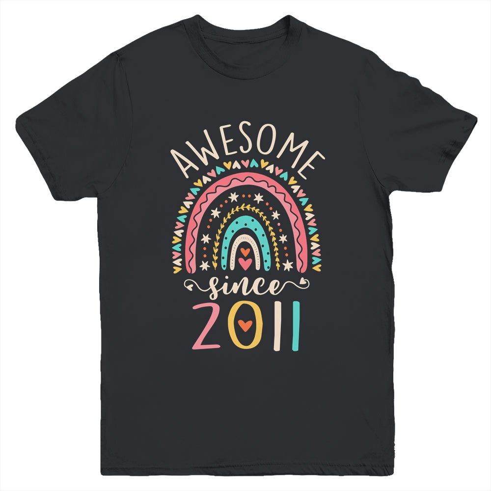 Awesome Since 2011 11th Birthday Rainbow Born In 2011 Youth Shirt | siriusteestore