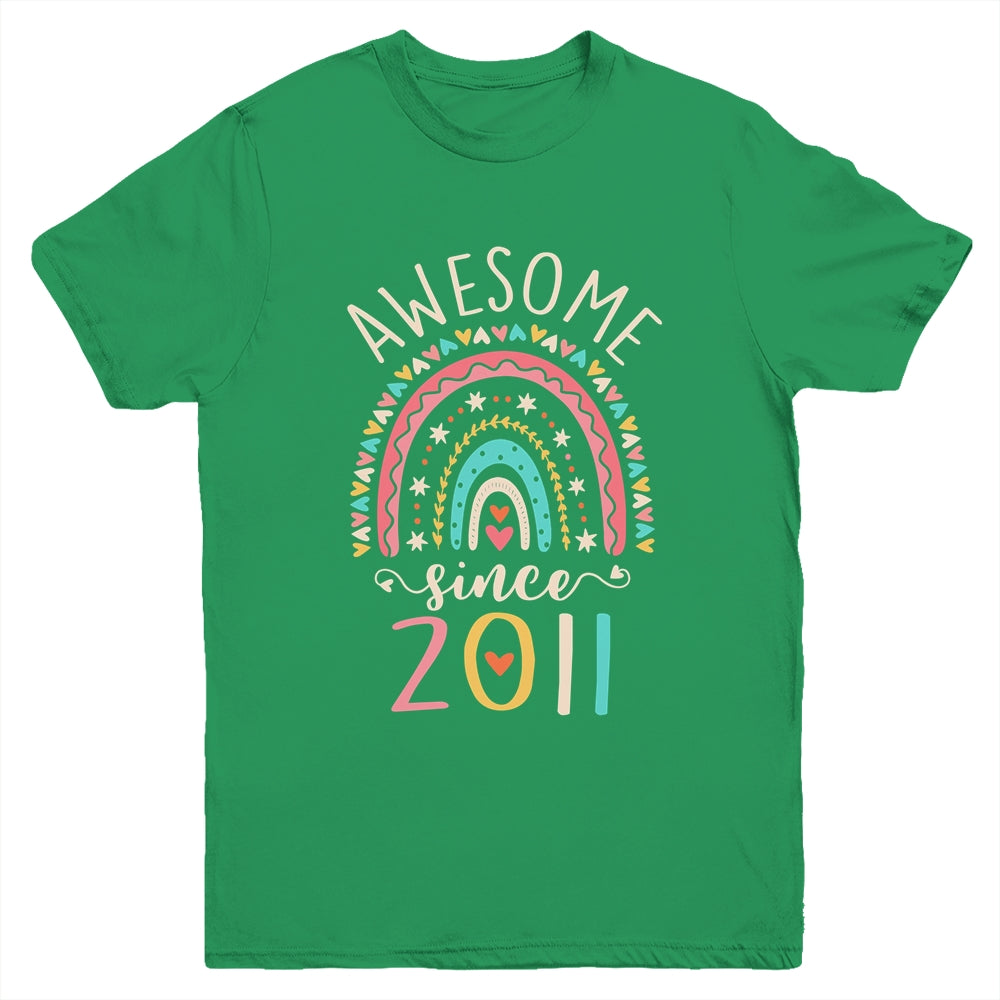 Awesome Since 2011 11th Birthday Rainbow Born In 2011 Youth Shirt | siriusteestore