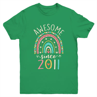 Awesome Since 2011 11th Birthday Rainbow Born In 2011 Youth Shirt | siriusteestore