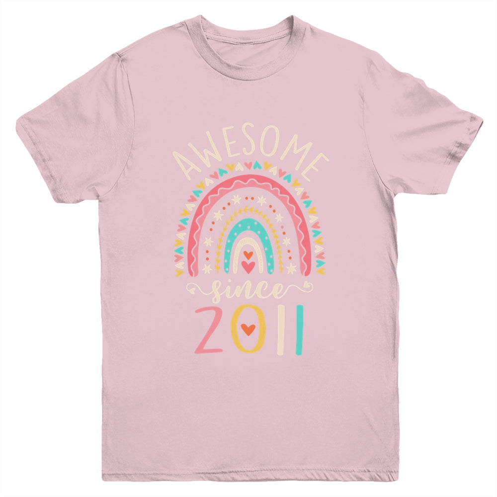 Awesome Since 2011 11th Birthday Rainbow Born In 2011 Youth Shirt | siriusteestore