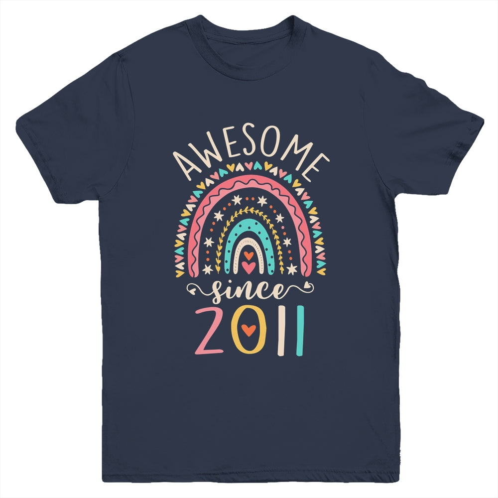 Awesome Since 2011 11th Birthday Rainbow Born In 2011 Youth Shirt | siriusteestore