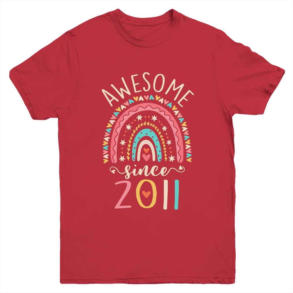 Awesome Since 2011 11th Birthday Rainbow Born In 2011 Youth Shirt | siriusteestore