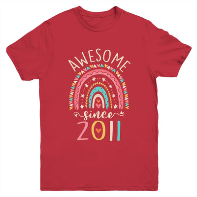 Awesome Since 2011 11th Birthday Rainbow Born In 2011 Youth Shirt | siriusteestore