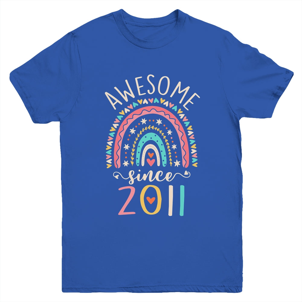 Awesome Since 2011 11th Birthday Rainbow Born In 2011 Youth Shirt | siriusteestore
