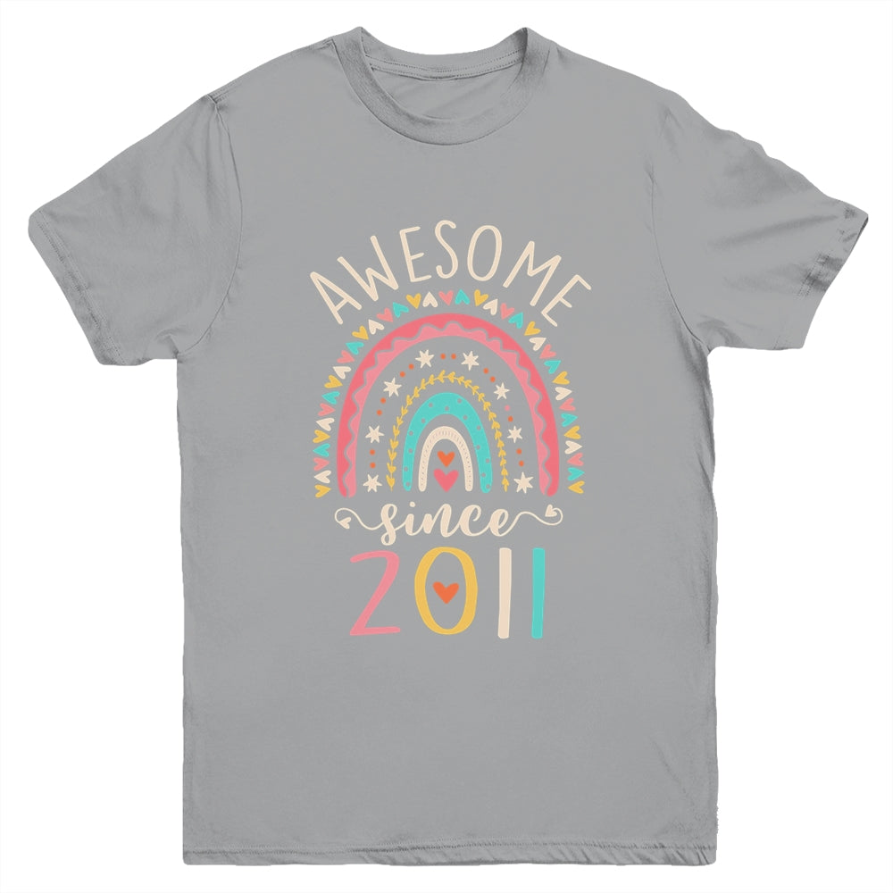 Awesome Since 2011 11th Birthday Rainbow Born In 2011 Youth Shirt | siriusteestore